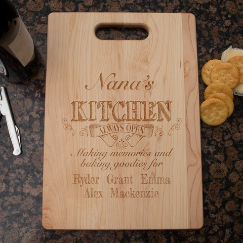 Image of Kitchen Always Open Personalized Cutting Board
