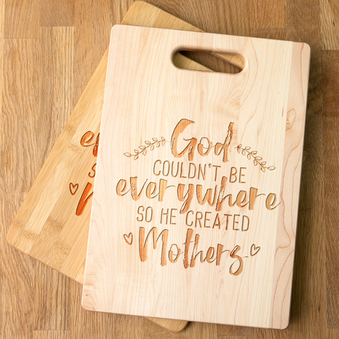 Image of God Created Mothers Maple Cutting Board