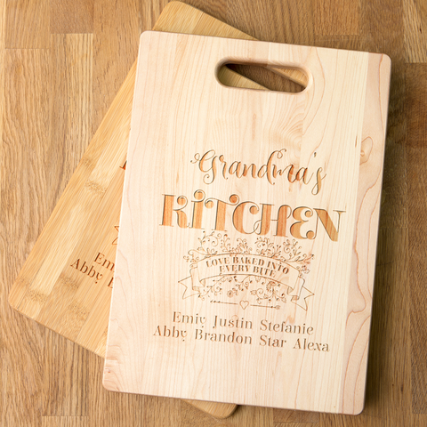 Image of Love Baked Into Every Bite Personalized Maple Cutting Board