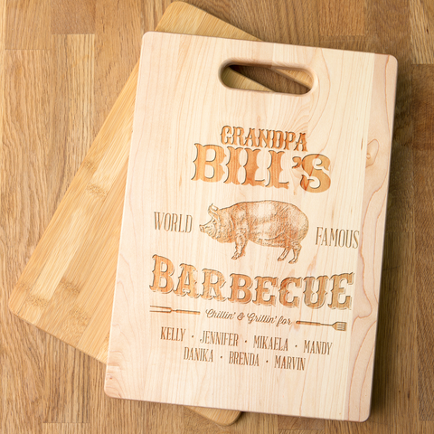 Image of Grandpa's Barbecue Personalized Cutting Board