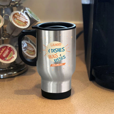 Image of Metal Coffee and Tea Travel Laundry & Dishes Hugs + Kisses