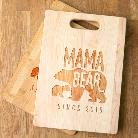 Image of Mama Bear Personalized Maple Cutting Board