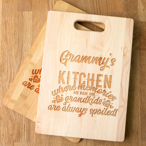 Image of Kitchen Where Memories are Made Personalized Maple Cutting Board
