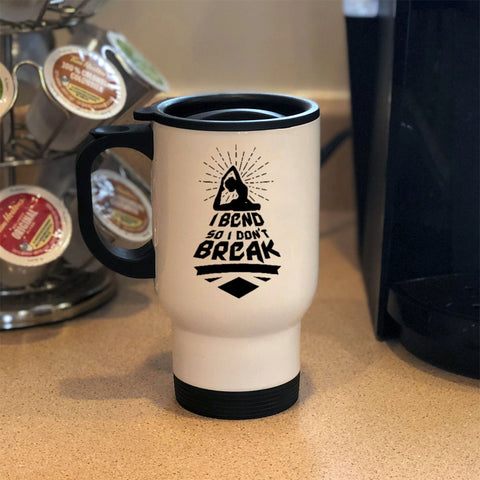 Image of Metal Coffee and Tea Travel Mug I Bend So I Don't Break