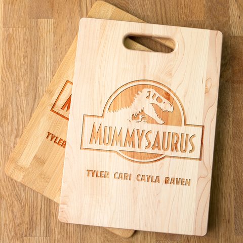 Image of Mummysaurus Personalized Maple Cutting Board