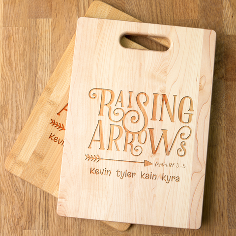 Image of Raising Arrows Personalized Maple Cutting Board