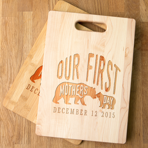Image of First Mothers Day Personalized Maple Cutting Board