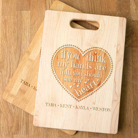 Image of Full Heart Personalized Maple Cutting Board
