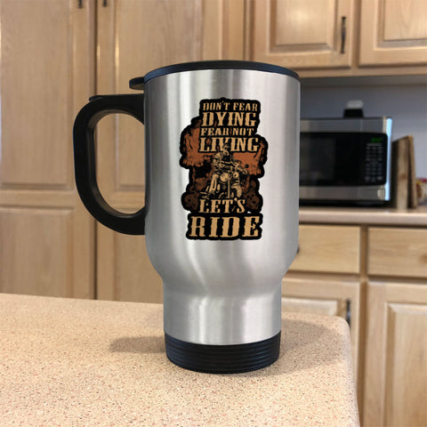 Image of Metal Coffee and Tea Travel Mug Bikers