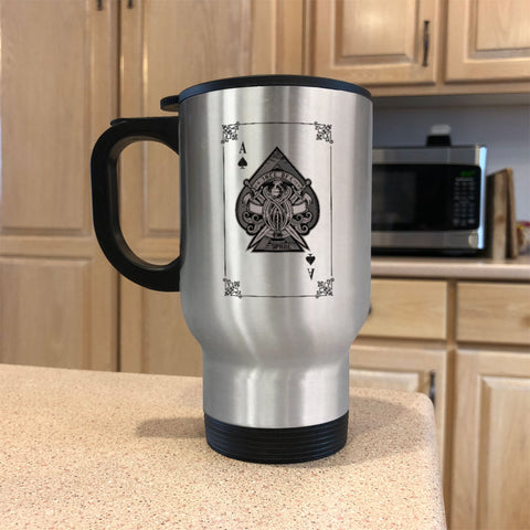 Image of Metal Coffee and Tea Travel Mug Ace of Spades