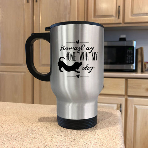 Image of Metal Coffee and Tea Travel Mug Namast'ay
