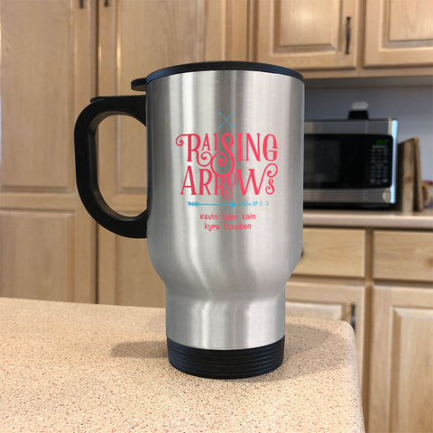 Image of Raising Arrows Personalized Metal Coffee and Tea Travel Mug