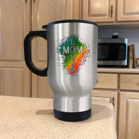 Image of Mom Love Metal Coffee and Tea Travel Mug