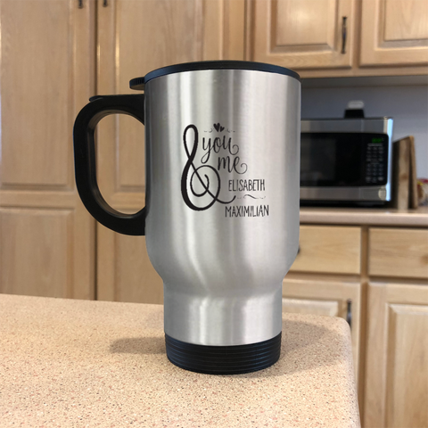 Image of You And Me Metal Coffee and Tea Travel Mug
