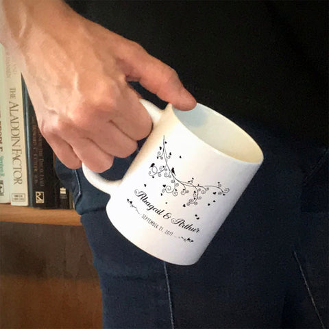 Image of Love Birds Personalized Ceramic Coffee Mug