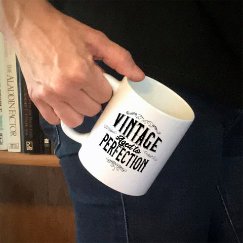 Image of Ceramic Coffee Mug Vintage Aged to Perfection