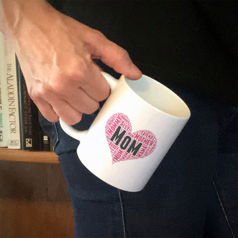 Image of Mom Heart Ceramic Coffee Mug