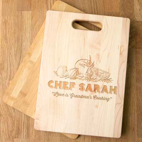Image of Love is Grandma's Cooking Personalized Cutting Board