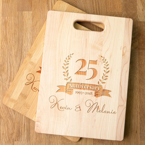 Image of Anniversary Personalized Maple Cutting Board