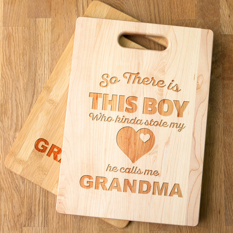 Image of So There Is This Boy Personalized Maple Cutting Board
