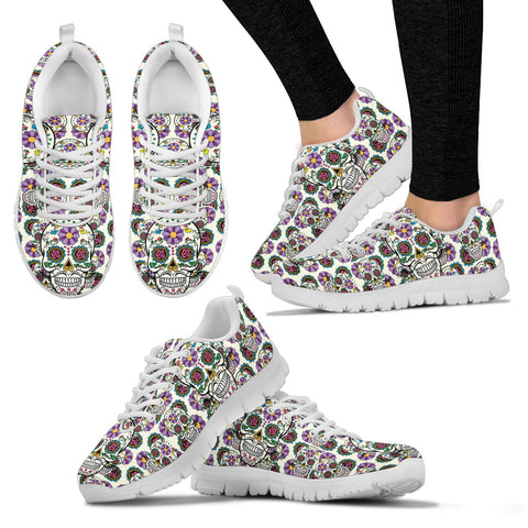 Image of Violet Sugar Skull Running Shoes White