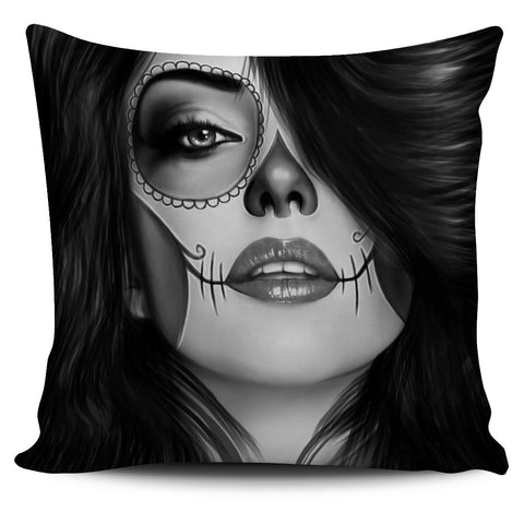 Image of Calavera Sugar Skull Pillow Cover