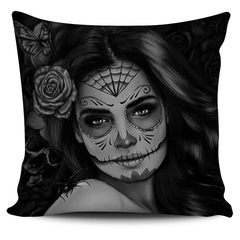 Image of Calavera Sugar Skull Pillow Cover