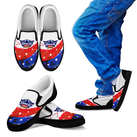 Image of American Veteran Slip On Shoes Black