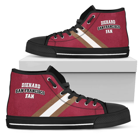 Image of Diehard San Francisco Fan Sports High Top Shoes Red Black