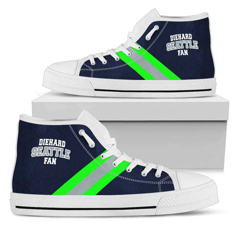 Image of Diehard Seattle Fan Sports High Top Shoes Navy