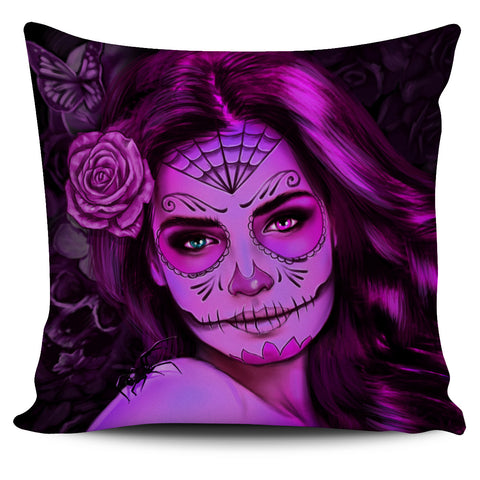 Image of Calavera Sugar Skull Pillow Cover