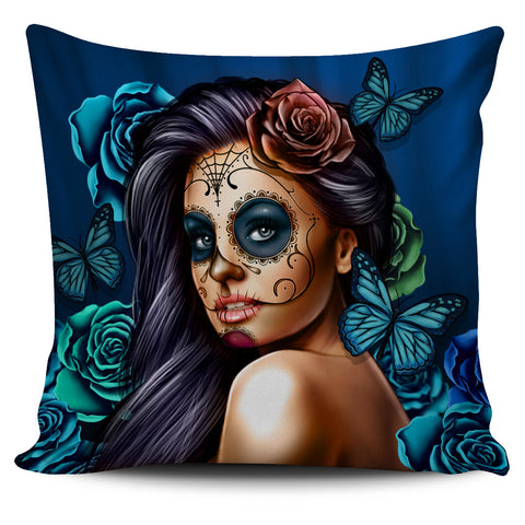 Image of Calavera Sugar Skull Pillow Cover