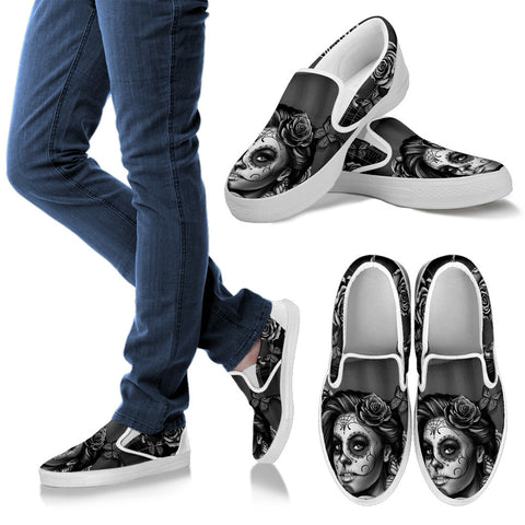 Image of Calavera Sugar Skull Women's Slip On Shoes