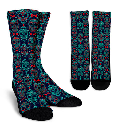 Image of Ornamental Sugar Skull Crew Socks