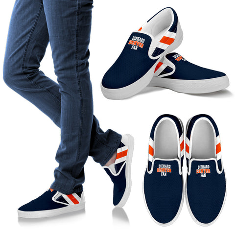 Image of Diehard Denver Fan Sports Slip On Shoes Navy White
