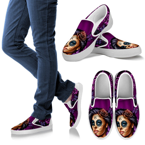 Image of Calavera Sugar Skull Women's Slip On Shoes