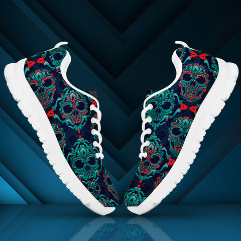 Image of Ornamental Sugar Skull Running Shoes White