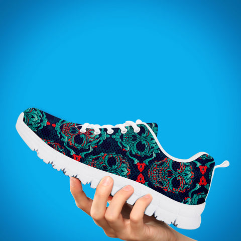 Image of Ornamental Sugar Skull Running Shoes White