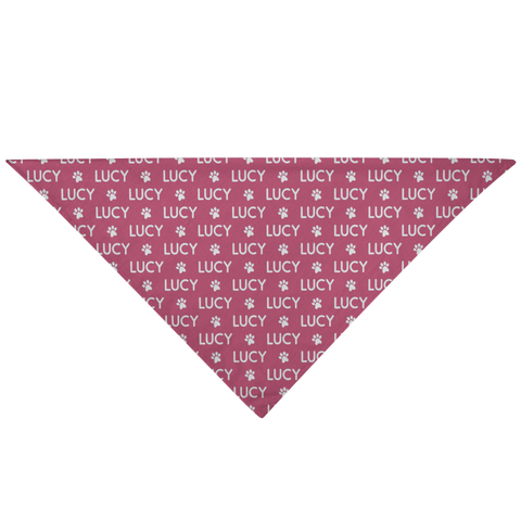 Image of Personalized Dog Bandana Pattern Name Paw Prints