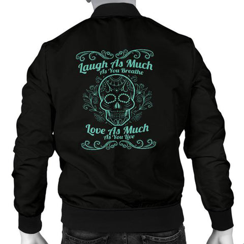 Image of Laugh Love Live Sugar Skull Men's Bomber Jacket