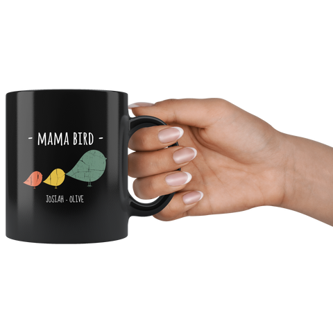 Image of Mama Bird Black Mug Josiah Olive