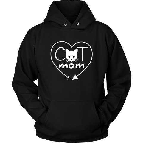 Image of Cat Mom Heart Arrow Hoodie Sweatshirt