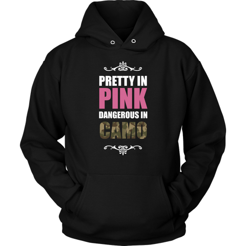 Image of Pretty In Pink Dangerous In Camo Hoodie Sweatshirt