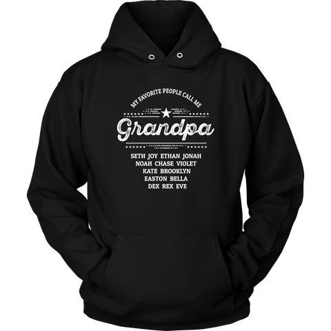 Image of My Favorite People Call Me Grandpa Personalized Hoodie Sweatshirt