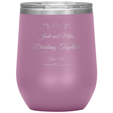 Image of Drinking Together Since Personalized Wine Tumbler