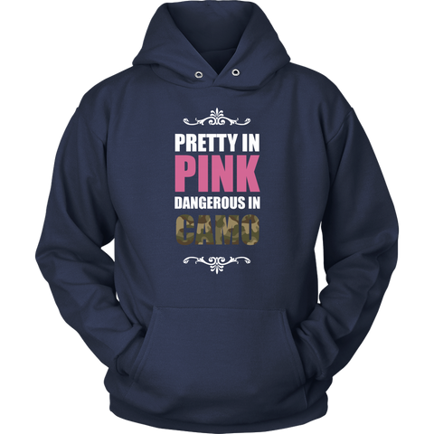 Image of Pretty In Pink Dangerous In Camo Hoodie Sweatshirt