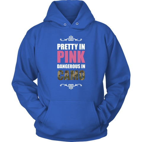 Image of Pretty In Pink Dangerous In Camo Hoodie Sweatshirt