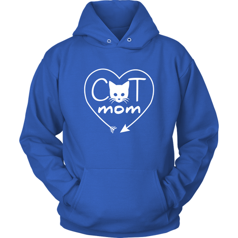 Image of Cat Mom Heart Arrow Hoodie Sweatshirt
