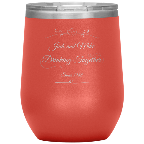 Image of Drinking Together Since Personalized Wine Tumbler
