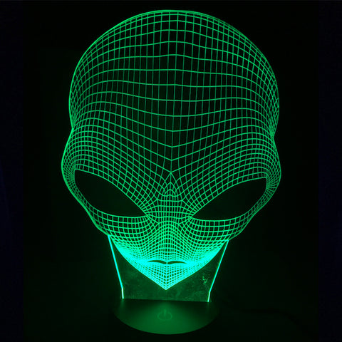 Image of 3D Hologram Alien LED Glowing Lamp